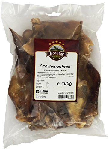 EcoStar Hunde Snack Schweineohren 400g, 1er Pack (1 x 400 g) von EcoStar