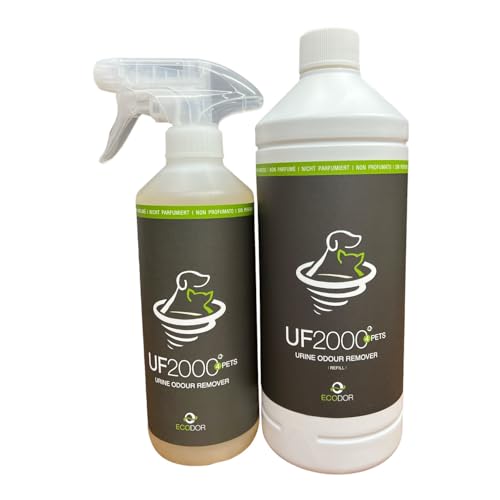Ecodor UF2000 4Pets Urin Geruchsneutralisierer 1500 ML | Kraftvolle Formel | 100% Biologisch | Vielseitige Anwendung | Geruchsentferner | Geeignet für Hunde, Katzen und andere kleine Tiere von Ecodor