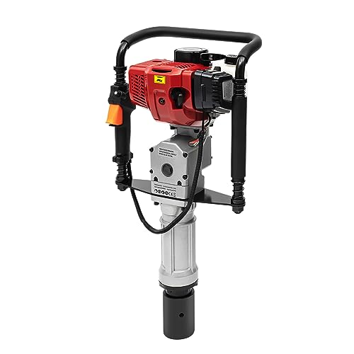 Ecoggeder Benzin Pfahlramme 52cc 2 Takt,Pfahlramme 1900w,Pfostenramme für Professionelle Oder Tägliche Haushaltsanwender in Zäunen,Sternpfählen,Holzpfählen,Geophysikalischer Prospektion von Ecoggeder