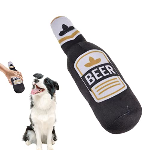 Hundespielzeug Quietschendes Plüsch Hundespielzeug Bierflasche Spielzeug, Kauspielzeug Für Hunde, Quietschendes Hundespielzeug Zähne Reinigung Hund Kauspielzeug Für Welpen, Kleine, Mittlere Große Hund von Ecoticfate