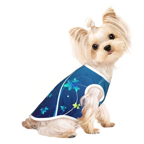 Blaue Mini-Hunde-Shirts für kleine Hunde, dehnbar, leicht, Tanktop, ärmellos, gestreift Blaue Mini-Hunde-Shirts für kleine Hunde, dehnbar, leicht, Tanktop, ärmellos, gestreift von EdWal