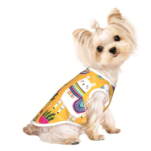 Cartoon-Alpaka-Hunde-Shirts für kleine Hunde, dehnbares T-Shirt, leichtes Tank-Top, ärmellos, gestreift Cartoon-Alpaka-Hunde-Shirts für kleine Hunde, dehnbares T-Shirt, leichtes Tank-Top, ärmellos, gestreift von EdWal