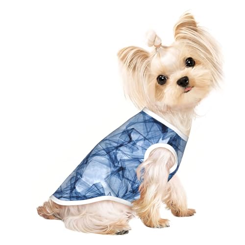 Dunkelblaues Hunde-Shirt mit Marmordruck, für kleine Hunde, dehnbar, leicht, Tanktop, ärmellos, gestreift Dunkelblaues Hunde-Shirt mit Marmordruck, für kleine Hunde, dehnbar, leicht, Tanktop, ärmellos, gestreift von EdWal