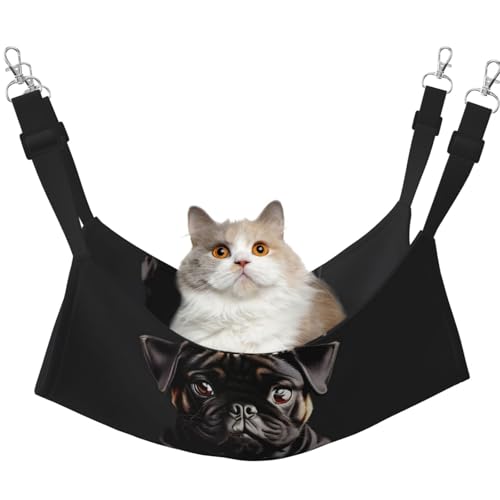 EdWal Niedliche schwarze Mops-Hunde-Standard-2_00x bedruckte weiche Schlafhängematte, Katzenhängematte zum Aufhängen von Käfigen, Haustier-Hängematte, Bett, verstellbar, für kleine Tiere EdWal Niedliche schwarze Mops-Hunde-Standard-2_00x bedruckte weiche Schlafhängematte, Katzenhängematte zum Aufhängen von Käfigen, Haustier-Hängematte, Bett, verstellbar, für kleine Tiere von EdWal