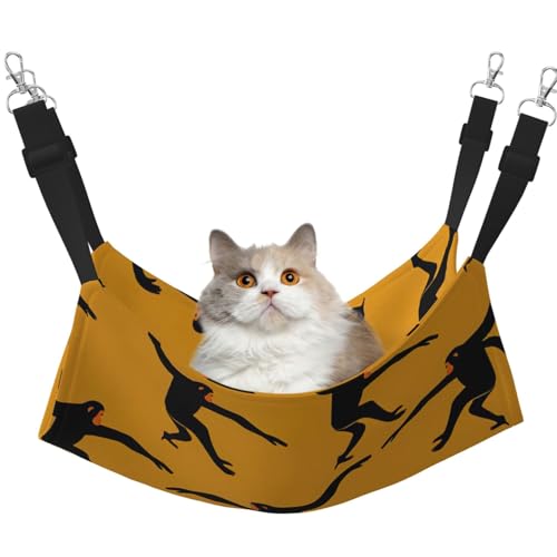 EdWal Schwarze Gibbon-Hängematte mit Affen-Druck, weiche Hängematte für Katzen, zum Aufhängen von Käfigen, Haustier-Hängematte, Bett, verstellbar, für kleine Tiere EdWal Schwarze Gibbon-Hängematte mit Affen-Druck, weiche Hängematte für Katzen, zum Aufhängen von Käfigen, Haustier-Hängematte, Bett, verstellbar, für kleine Tiere von EdWal