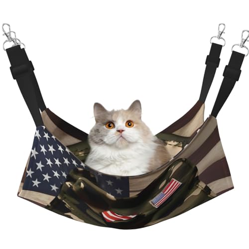 EdWal Weiche Hängematte für Katzen mit amerikanischem Flaggenmuster, zum Aufhängen von Käfigen, verstellbar, für kleine Tiere EdWal Weiche Hängematte für Katzen mit amerikanischem Flaggenmuster, zum Aufhängen von Käfigen, verstellbar, für kleine Tiere von EdWal