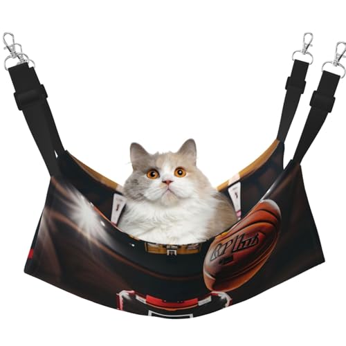 EdWal Weiche Hängematte mit Basketball-Druck, Katzen-Hängematte zum Aufhängen von Käfigen, Haustier-Hängematte, Bett, verstellbar für kleine Tiere EdWal Weiche Hängematte mit Basketball-Druck, Katzen-Hängematte zum Aufhängen von Käfigen, Haustier-Hängematte, Bett, verstellbar für kleine Tiere von EdWal