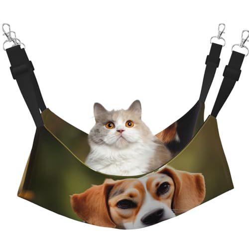 EdWal Weiche Hängematte mit Beagle-Hunde-Aufdruck, Katzenhängematte zum Aufhängen von Käfigen, Haustier-Hängematte, Bett, verstellbar, für kleine Tiere von EdWal