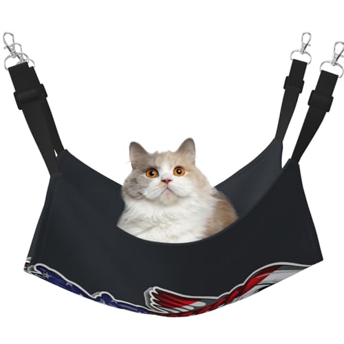 EdWal Weiche Hängematte mit Knochenfisch-Druck, Katzen-Hängematte zum Aufhängen von Käfigen, Haustier-Hängematte, Bett, verstellbar für kleine Tiere EdWal Weiche Hängematte mit Knochenfisch-Druck, Katzen-Hängematte zum Aufhängen von Käfigen, Haustier-Hängematte, Bett, verstellbar für kleine Tiere von EdWal