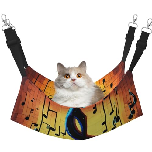 EdWal Weiche Hängematte mit Musiknoten-Druck, Katzenhängematte zum Aufhängen im Käfig, Haustier-Hängematte, Bett, verstellbar, für kleine Tiere EdWal Weiche Hängematte mit Musiknoten-Druck, Katzenhängematte zum Aufhängen im Käfig, Haustier-Hängematte, Bett, verstellbar, für kleine Tiere von EdWal