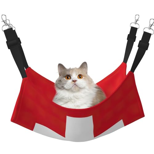 EdWal Weiche Hängematte mit Schweizer Flagge, Katzenhängematte zum Aufhängen von Käfigen, Haustier-Hängematte, Bett, verstellbar für kleine Tiere EdWal Weiche Hängematte mit Schweizer Flagge, Katzenhängematte zum Aufhängen von Käfigen, Haustier-Hängematte, Bett, verstellbar für kleine Tiere von EdWal