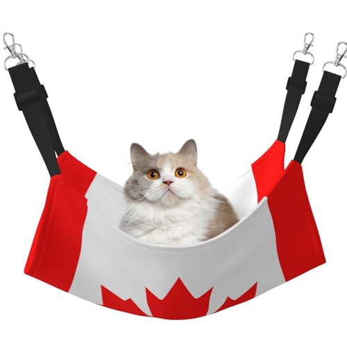 EdWal Weiche Hängematte mit kanadischer Flagge, Katzenhängematte zum Aufhängen von Käfigen, Haustier-Hängematte, Bett, verstellbar, für kleine Tiere EdWal Weiche Hängematte mit kanadischer Flagge, Katzenhängematte zum Aufhängen von Käfigen, Haustier-Hängematte, Bett, verstellbar, für kleine Tiere von EdWal