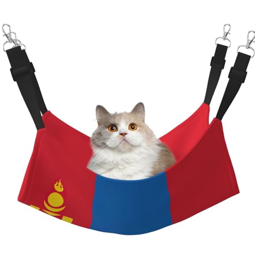 EdWal Weiche Hängematte mit mongolischer Flagge, Katzenhängematte zum Aufhängen von Käfigen, Haustier-Hängematte, Bett, verstellbar, für kleine Tiere EdWal Weiche Hängematte mit mongolischer Flagge, Katzenhängematte zum Aufhängen von Käfigen, Haustier-Hängematte, Bett, verstellbar, für kleine Tiere von EdWal
