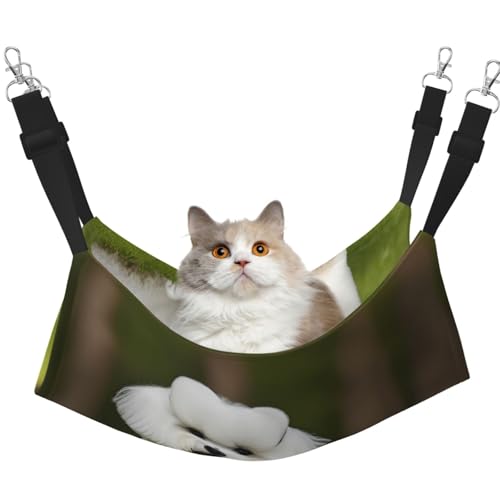 EdWal Weiche Hängematte mit niedlichem Bichon-Frisé-Hunde-Druck, Katzenhängematte zum Aufhängen von Käfigen, Haustier-Hängematte, Bett, verstellbar, für kleine Tiere von EdWal