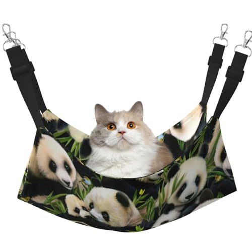 EdWal Weiche Hängematte mit niedlichem Panda-Druck, Katzenhängematte zum Aufhängen von Käfigen, Haustier-Hängematte, Bett, verstellbar, für kleine Tiere EdWal Weiche Hängematte mit niedlichem Panda-Druck, Katzenhängematte zum Aufhängen von Käfigen, Haustier-Hängematte, Bett, verstellbar, für kleine Tiere von EdWal
