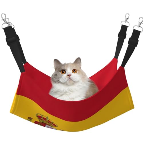 EdWal Weiche Hängematte mit spanischer Flagge, Katzenhängematte zum Aufhängen von Käfigen, Haustier-Hängematte, Bett, verstellbar für kleine Tiere EdWal Weiche Hängematte mit spanischer Flagge, Katzenhängematte zum Aufhängen von Käfigen, Haustier-Hängematte, Bett, verstellbar für kleine Tiere von EdWal