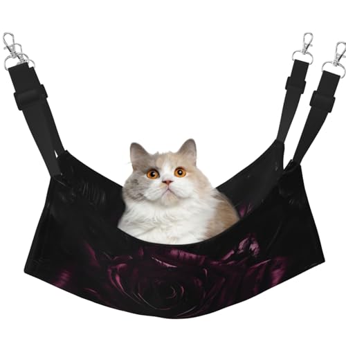 EdWal Weiche Schlaf-Hängematte mit Gothic-Rosen-Druck, Katzenhängematte zum Aufhängen von Käfigen, Haustier-Hängematte, Bett, verstellbar, für kleine Tiere EdWal Weiche Schlaf-Hängematte mit Gothic-Rosen-Druck, Katzenhängematte zum Aufhängen von Käfigen, Haustier-Hängematte, Bett, verstellbar, für kleine Tiere von EdWal