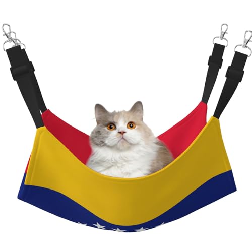 EdWal Weiche Schlafhängematte, Motiv: Flagge von Venezuela, Katzenhängematte zum Aufhängen von Käfigen, Haustier-Hängematte, Bett, verstellbar, für kleine Tiere EdWal Weiche Schlafhängematte, Motiv: Flagge von Venezuela, Katzenhängematte zum Aufhängen von Käfigen, Haustier-Hängematte, Bett, verstellbar, für kleine Tiere von EdWal