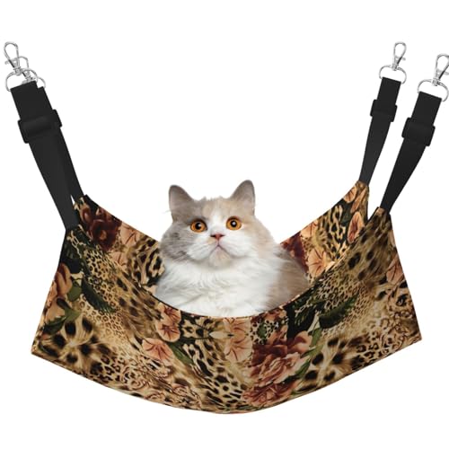 EdWal Weiche Schlafhängematte für Katzen, Leopardenmuster, zum Aufhängen von Käfigen, verstellbar, für kleine Tiere EdWal Weiche Schlafhängematte für Katzen, Leopardenmuster, zum Aufhängen von Käfigen, verstellbar, für kleine Tiere von EdWal