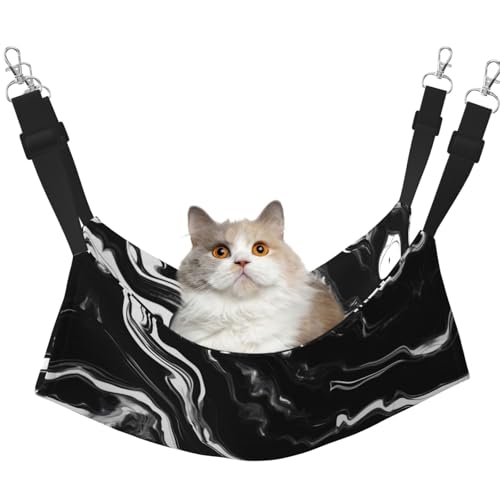 EdWal Weiche Schlafhängematte für Katzen zum Aufhängen von Käfigen, verstellbar, für kleine Tiere, Schwarz / Weiß EdWal Weiche Schlafhängematte für Katzen zum Aufhängen von Käfigen, verstellbar, für kleine Tiere, Schwarz / Weiß von EdWal