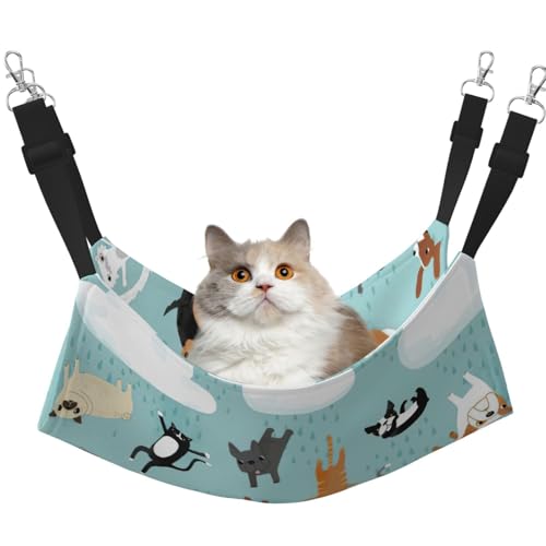EdWal Weiche Schlafhängematte mit Katzen- und Hundemotiv, zum Aufhängen von Käfigen, Haustier-Hängematte, Bett, verstellbar, für kleine Tiere EdWal Weiche Schlafhängematte mit Katzen- und Hundemotiv, zum Aufhängen von Käfigen, Haustier-Hängematte, Bett, verstellbar, für kleine Tiere von EdWal