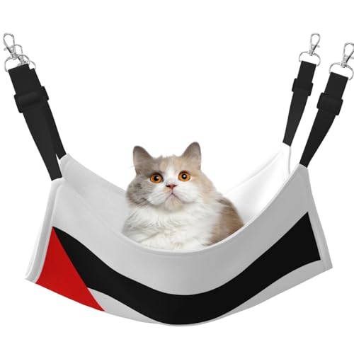 EdWal Weiche Schlafhängematte mit Palästina-Flagge, Katzenhängematte zum Aufhängen von Käfigen, Haustier-Hängematte, Bett, verstellbar, für kleine Tiere von EdWal