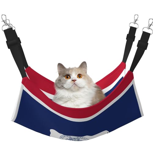 EdWal Wyoming Hängematte mit Staatsflaggen-Druck, weiche Hängematte für Katzen, zum Aufhängen von Käfigen, Haustier-Hängematte, Bett, verstellbar, für kleine Tiere EdWal Wyoming Hängematte mit Staatsflaggen-Druck, weiche Hängematte für Katzen, zum Aufhängen von Käfigen, Haustier-Hängematte, Bett, verstellbar, für kleine Tiere von EdWal