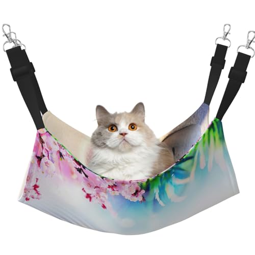 EdWal Zen Design Schmetterlings-Druck, weiche Schlafhängematte, Katzen-Hängematte zum Aufhängen von Käfigen, Haustier-Hängematte, Bett, verstellbar, für kleine Tiere EdWal Zen Design Schmetterlings-Druck, weiche Schlafhängematte, Katzen-Hängematte zum Aufhängen von Käfigen, Haustier-Hängematte, Bett, verstellbar, für kleine Tiere von EdWal