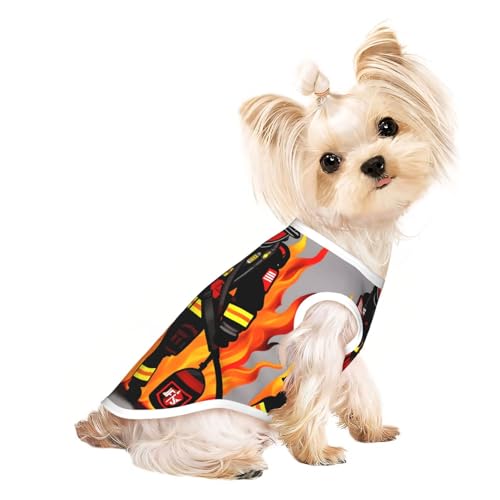Feuerwehrmann Hunde-Shirts für kleine Hunde, dehnbar, leicht, Tanktop, ärmellos, gestreift Feuerwehrmann Hunde-Shirts für kleine Hunde, dehnbar, leicht, Tanktop, ärmellos, gestreift von EdWal