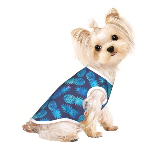 Hunde-Shirts für kleine Hunde, dehnbar, leicht, Tanktop, ärmellos, gestreift, Blau Hunde-Shirts für kleine Hunde, dehnbar, leicht, Tanktop, ärmellos, gestreift, Blau von EdWal