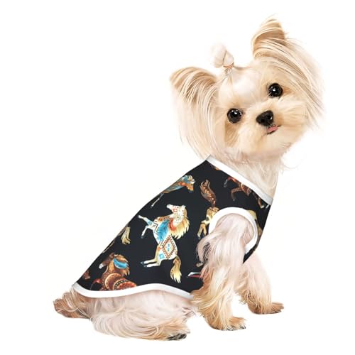 Hunde-Shirts für kleine Hunde, dehnbar, leicht, Tanktop, ärmellos, gestreift, Braun Hunde-Shirts für kleine Hunde, dehnbar, leicht, Tanktop, ärmellos, gestreift, Braun von EdWal