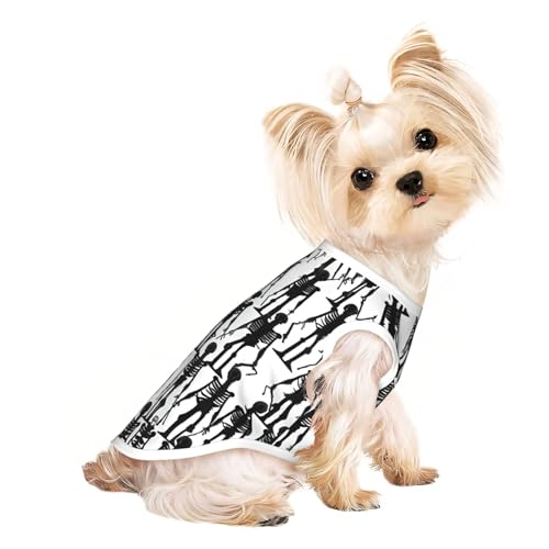 Hunde-Shirts für kleine Hunde, dehnbar, leicht, Tanktop, ärmellos, gestreift, Schwarz von EdWal