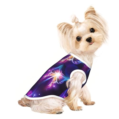 Hunde-Shirts für kleine Hunde, dehnbar, leicht, Tanktop, ärmellos, gestreift, Violett Hunde-Shirts für kleine Hunde, dehnbar, leicht, Tanktop, ärmellos, gestreift, Violett von EdWal