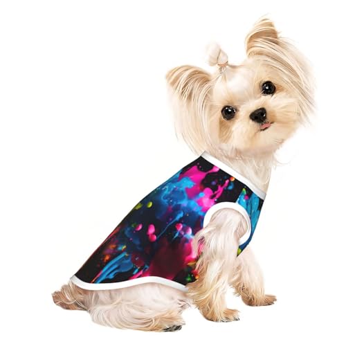 Hunde-Shirts für kleine Hunde, dehnbar, leicht, Tanktop, ärmellos, gestreift von EdWal