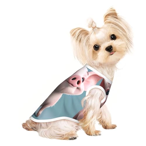 Hunde-Shirts mit Cartoon-Schweine-Aufdruck für kleine Hunde, dehnbar, leicht, Tanktop, ärmellos, gestreift Hunde-Shirts mit Cartoon-Schweine-Aufdruck für kleine Hunde, dehnbar, leicht, Tanktop, ärmellos, gestreift von EdWal