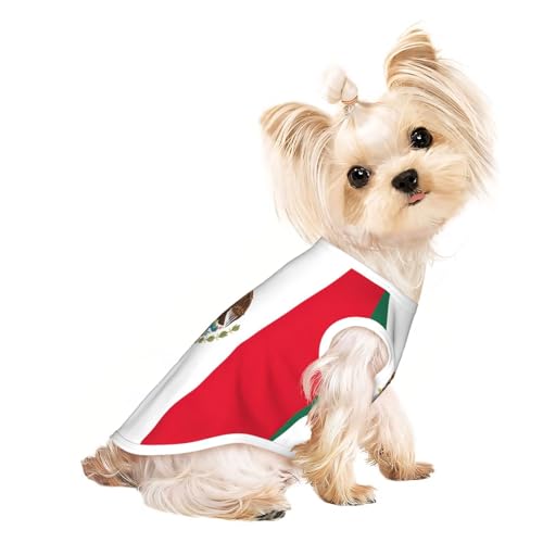 Hunde-Shirts mit Flagge von Mexiko, für kleine Hunde, dehnbar, leicht, Tanktop, ärmellos, gestreift Hunde-Shirts mit Flagge von Mexiko, für kleine Hunde, dehnbar, leicht, Tanktop, ärmellos, gestreift von EdWal