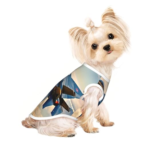 Hunde-Shirts mit Flugzeug-Jets-Aufdruck, für kleine Hunde, dehnbar, leicht, Tanktop, ärmellos, gestreift Hunde-Shirts mit Flugzeug-Jets-Aufdruck, für kleine Hunde, dehnbar, leicht, Tanktop, ärmellos, gestreift von EdWal