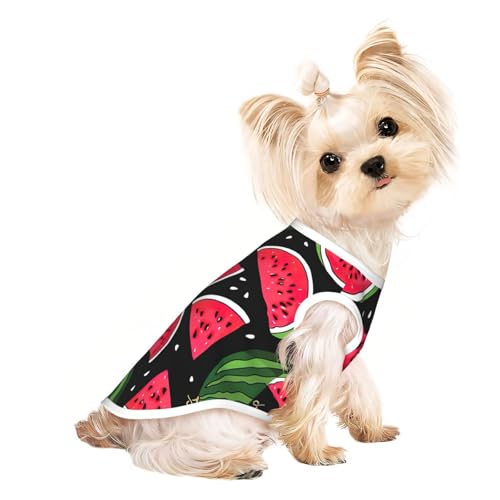 Hunde-Shirts mit Wassermelonen-Aufdruck für kleine Hunde, dehnbar, leicht, Tanktop, ärmellos, gestreift Hunde-Shirts mit Wassermelonen-Aufdruck für kleine Hunde, dehnbar, leicht, Tanktop, ärmellos, gestreift von EdWal