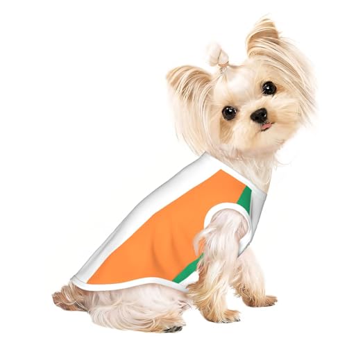 Hunde-Shirts mit irischer Flagge, für kleine Hunde, dehnbar, leicht, Tanktop, ärmellos, gestreift von EdWal