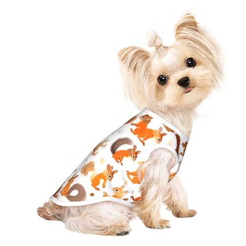 Hunde-Shirts mit niedlichem Eichhörnchen-Aufdruck, für kleine Hunde, dehnbares T-Shirt, leichtes Tank-Top, ärmellos, gestreift Hunde-Shirts mit niedlichem Eichhörnchen-Aufdruck, für kleine Hunde, dehnbares T-Shirt, leichtes Tank-Top, ärmellos, gestreift von EdWal