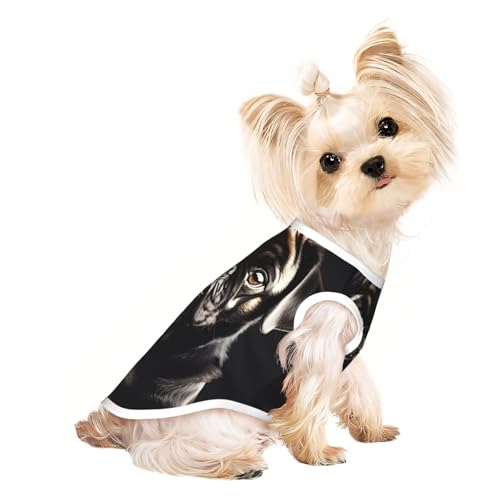 Hunde-Shirts mit niedlichem Mops-Aufdruck, für kleine Hunde, dehnbar, leicht, Tanktop, ärmellos, gestreift Hunde-Shirts mit niedlichem Mops-Aufdruck, für kleine Hunde, dehnbar, leicht, Tanktop, ärmellos, gestreift von EdWal