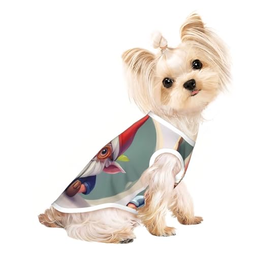 Hunde-Shirts mit niedlichem Zwergen-Aufdruck für kleine Hunde, dehnbares T-Shirt, leichtes Tank-Top, ärmellos, gestreift Hunde-Shirts mit niedlichem Zwergen-Aufdruck für kleine Hunde, dehnbares T-Shirt, leichtes Tank-Top, ärmellos, gestreift von EdWal