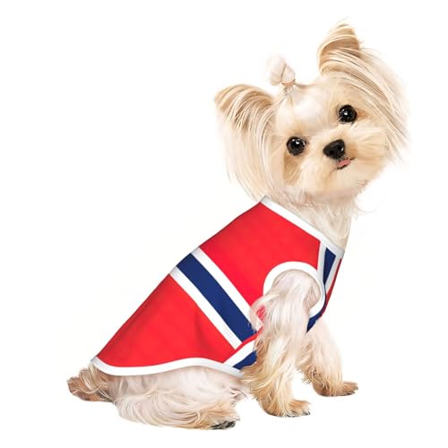 Hunde-Shirts mit norwegischer Flagge, für kleine Hunde, dehnbar, leicht, Tanktop, ärmellos, gestreift Hunde-Shirts mit norwegischer Flagge, für kleine Hunde, dehnbar, leicht, Tanktop, ärmellos, gestreift von EdWal