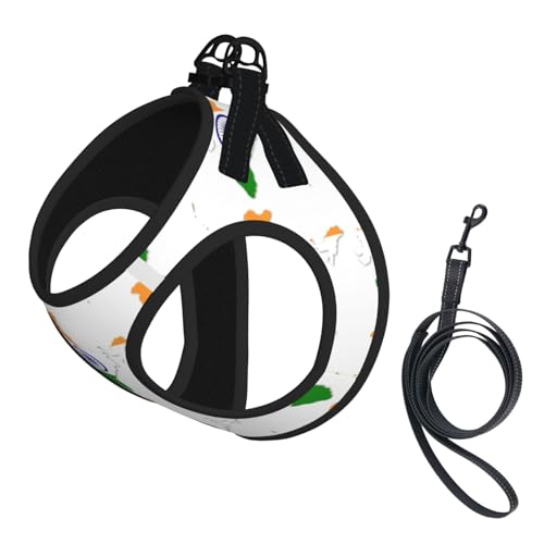 Hundegeschirr mit Flaggenkarte von Indien, 2 x Schnalle, Hundeweste, kein Ziehen an der Vorderseite, für kleine und mittelgroße Hunde Hundegeschirr mit Flaggenkarte von Indien, 2 x Schnalle, Hundeweste, kein Ziehen an der Vorderseite, für kleine und mittelgroße Hunde von EdWal