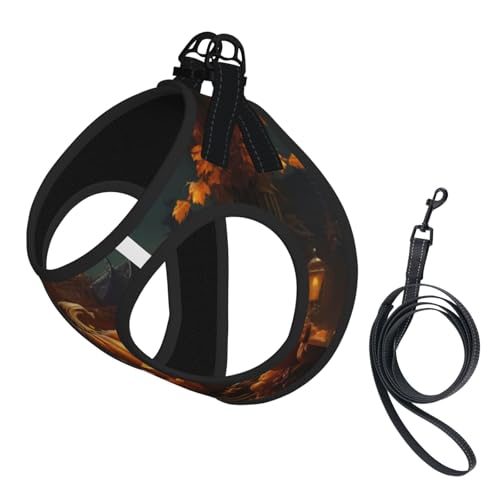 Hundegeschirr mit Halloween-Aufdruck, 2 x Schnalle, Hundeweste, kein Ziehen an der Vorderseite, für kleine und mittelgroße Hunde Hundegeschirr mit Halloween-Aufdruck, 2 x Schnalle, Hundeweste, kein Ziehen an der Vorderseite, für kleine und mittelgroße Hunde von EdWal