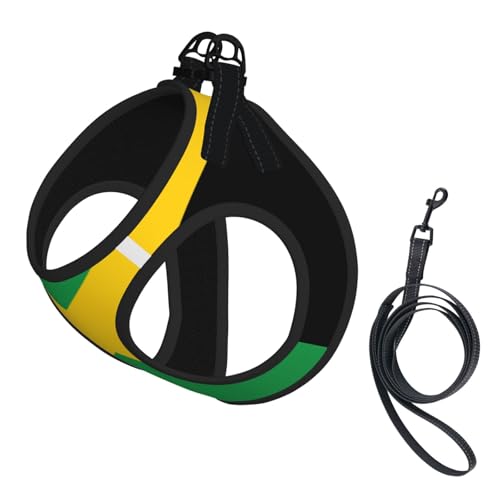 Hundegeschirr mit Jamaika-Motiv, 2 x Schnalle, Hundeweste, kein Ziehen an der Vorderseite, für kleine und mittelgroße Hunde Hundegeschirr mit Jamaika-Motiv, 2 x Schnalle, Hundeweste, kein Ziehen an der Vorderseite, für kleine und mittelgroße Hunde von EdWal