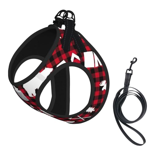 Hundegeschirr mit Kuh-, Hirschbaum-Motiv, 2 x Schnalle, Hundeweste, kein Ziehen an der Vorderseite, für kleine und mittelgroße Hunde Hundegeschirr mit Kuh-, Hirschbaum-Motiv, 2 x Schnalle, Hundeweste, kein Ziehen an der Vorderseite, für kleine und mittelgroße Hunde von EdWal