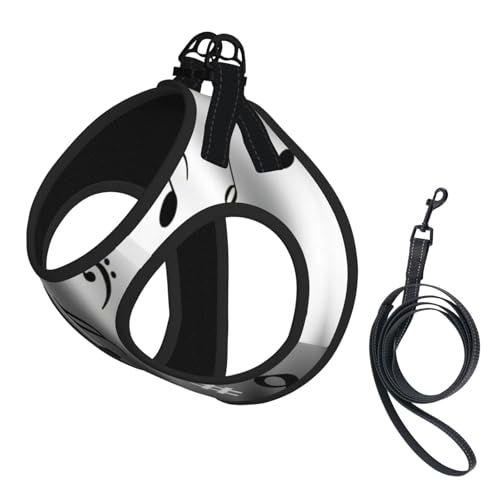 Hundegeschirr mit Musiknoten-Aufdruck, 2 x Schnalle, Hundeweste, kein Ziehen an der Vorderseite, für kleine und mittelgroße Hunde Hundegeschirr mit Musiknoten-Aufdruck, 2 x Schnalle, Hundeweste, kein Ziehen an der Vorderseite, für kleine und mittelgroße Hunde von EdWal
