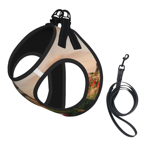 Hundegeschirr mit schönem Eiffelturm-Motiv, 2 x Schnalle, Hundeweste, kein Ziehen an der Vorderseite, für kleine, mittelgroße Hunde Hundegeschirr mit schönem Eiffelturm-Motiv, 2 x Schnalle, Hundeweste, kein Ziehen an der Vorderseite, für kleine, mittelgroße Hunde von EdWal