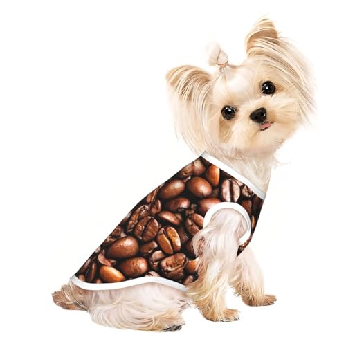 Lustiges Hunde-Shirt mit gerösteten Kaffeebohnen für kleine Hunde, dehnbares T-Shirt, leichtes Tank-Top, ärmellos, gestreift Lustiges Hunde-Shirt mit gerösteten Kaffeebohnen für kleine Hunde, dehnbares T-Shirt, leichtes Tank-Top, ärmellos, gestreift von EdWal
